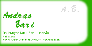 andras bari business card